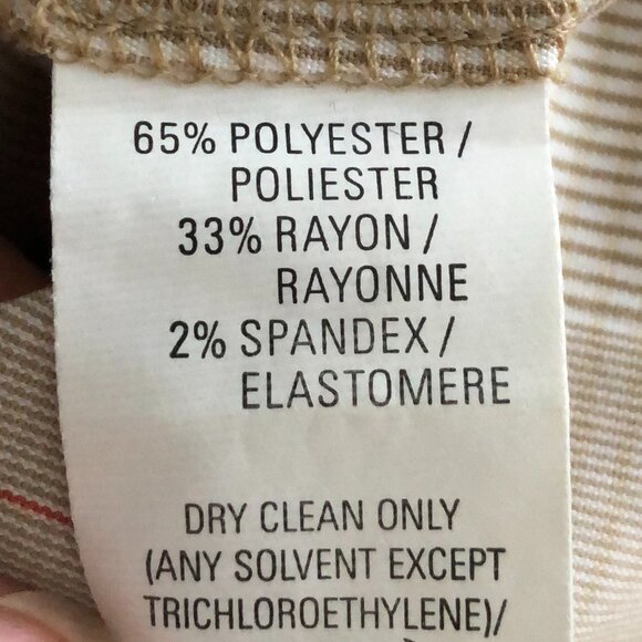 Anne Klein Vintage Check Pants in Polyester/Rayon Blend Tan, White, Orange Sz 8 - Picture 13 of 14